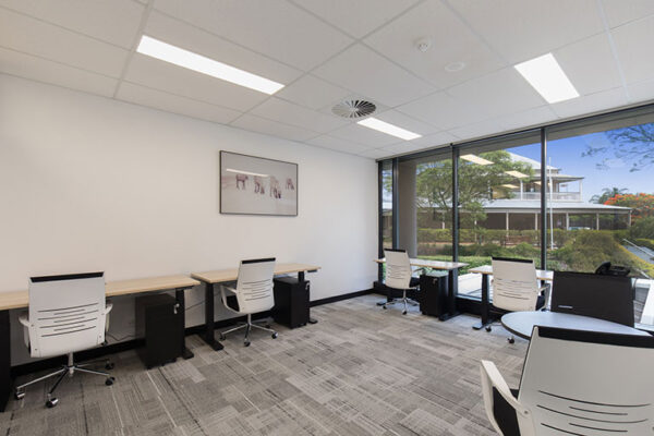 3 desks in serviced office